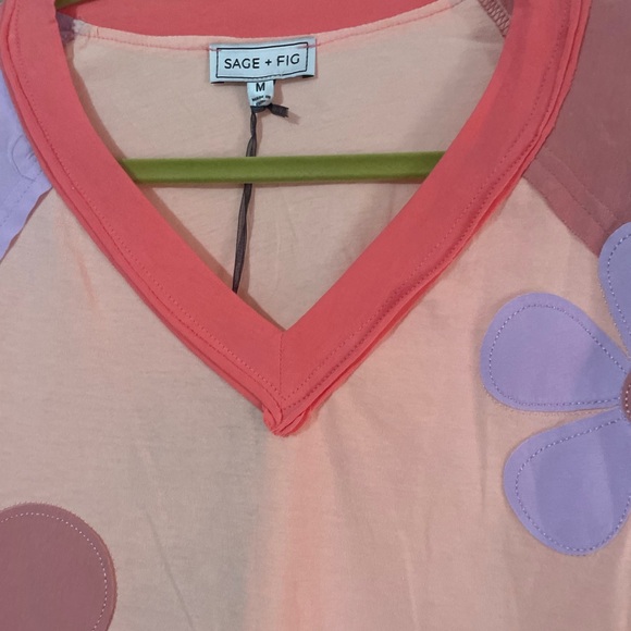 NWT Sage + Fig Daisy Patchwork Long Sleeve Top Medium 🌸 BG 06 - Picture 6 of 10